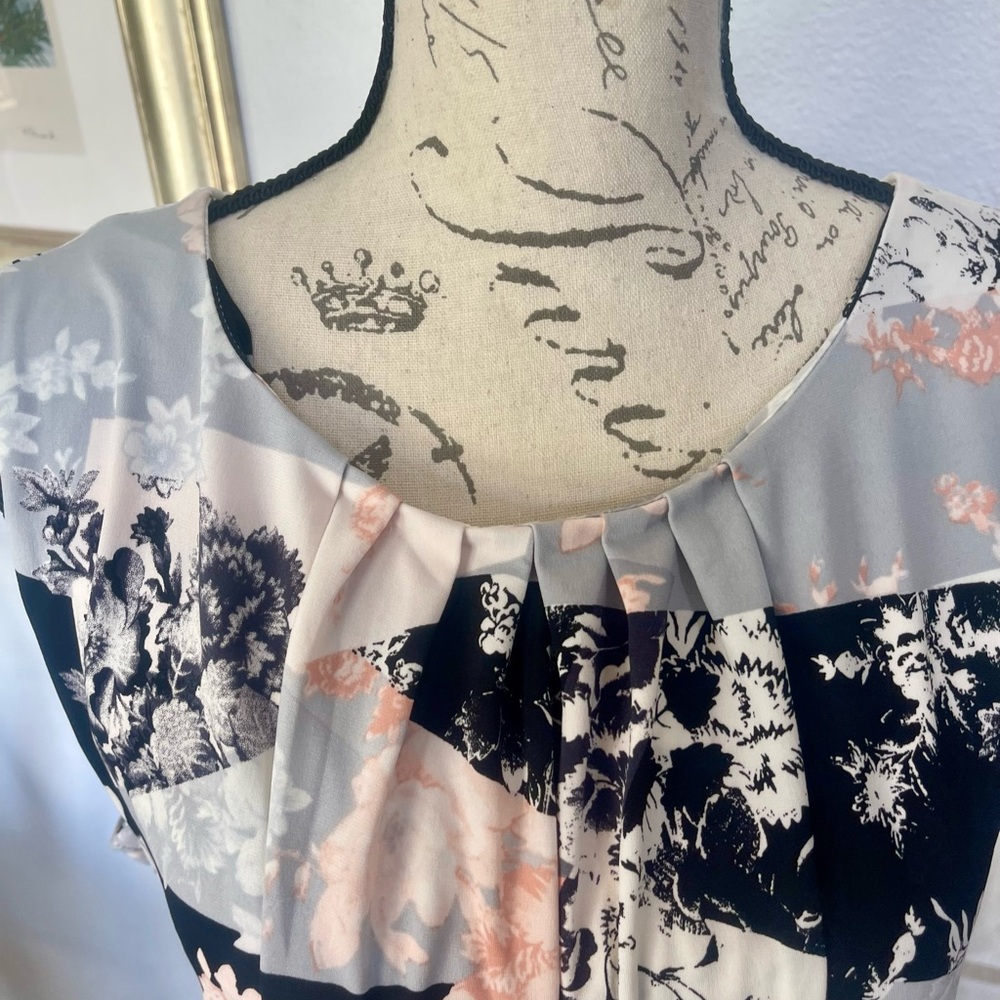 Calvin Klein Gray Pleated Blouse